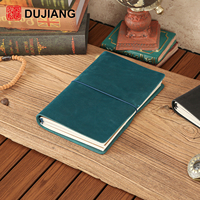 DUJIANG Cuaderno Portátil Retro con Cubierta de Cuero Vacuno de Primera Capa, Diario de Viaje Nostálgico, Carpeta Multifuncional de Hojas Sueltas