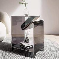 Table d'angle nordique en acrylique noir pour balcon, grande capacité, type ouvert, table de chevet pour chambre à coucher, meuble de salle de bain, étagère à articles divers