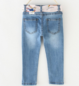 Jeans Ajustados Cómodos y Amigables con la Piel para Chicas, Primavera Verano, Tela Denim, Detalle de Cinta, a la Moda con Cinta - Product Image 3