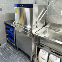Lavavajillas Comercial de Doble Bomba Tipo Campana con Certificación CE, Acero Inoxidable 304, Sistema de Recuperación de Calor, Capacidad de 60 Bandejas/Hora