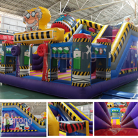 Aire de jeux combinée gonflable pour enfants de château sautant de rebond d'air de PVC commercial avec la maison de rebond de glissière pour des locations de partie