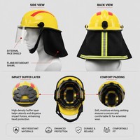 Casque de sauvetage ultra-léger 1220g en gros, isolation électrique et protection rigide latérale, équipement de lutte contre l'incendie