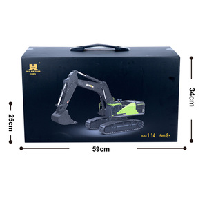 Excavatrice <span class=keywords><strong>RC</strong></span> LEHOO <span class=keywords><strong>Huina</strong></span> <span class=keywords><strong>1593</strong></span> 1/14 22CH avec construction métallique, télécommande contrôlée par application, utilisation intérieure-extérieure pour enfants - Product Image 6
