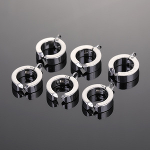 Stainless Steel Thick Hoop <b>Cuff</b> <b>Earrings</b> 14x15mm Unisex Geometric Round Everyday Wear - Product Image 2