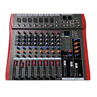 LAIKESI 8 canaux CT-8 mélangeur audio professionnel USB DJ Sound Mixing Console 48V Phantom Powers Amplifier mixer
