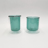 Verre à haute teneur en borosilicate résistant à la chaleur teinté couleur double paroi tasse à café verre à eau chaude