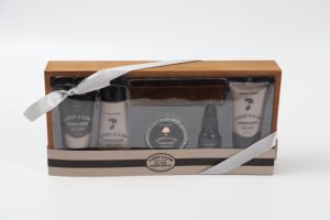 Barre de shampoing personnalisée Huile pour barbe Crème à raser nettoyante pour le visage Boîte en bois Ensembles de soins pour le <span class=keywords><strong>bain</strong></span>-<span class=keywords><strong>douche</strong></span> spa pour hommes - Product Image 2