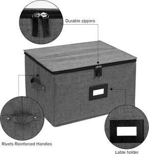 Boîte de rangement pour verre à vin avec séparateurs pour le stockage et le <span class=keywords><strong>transport</strong></span> de la verrerie en cristal, coque dure et empilable - Product Image 2