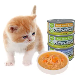 Mehrere Geschmäcker 85 g Haustier-Dosen Snacks Leckereien katzen nassfutter echtes Fleisch natürliche Katzenhunde DINNEBROUT