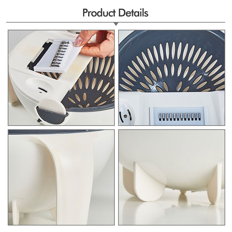 Plastic Sink Drain Basket Multifunctional Vegetable Cutter Gray White