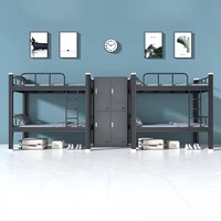 Lit superposé double moderne Offre Spéciale avec armoire de rangement maison dortoir peu encombrant lit superposé en métal adulte