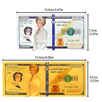 20 ° aniversario Diana Princess UK Bank Note Plastic Gold Silver Plated Banknote