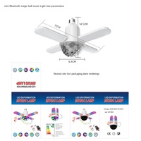 Mini Lámpara de Bola Mágica con Música, Conexión Remota BT, LED RGB Colorido de 4 Hojas, Lámpara de Música RGBIC Inalámbrica para Dormitorio, Hogar, Fiesta, KTV, Bar, E27
