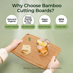 Planches à découper en <span class=keywords><strong>bambou</strong></span> durables d'usine, résistantes à la <span class=keywords><strong>chaleur</strong></span>, planche à découper et à charcuterie avec rainure pour le jus, planches à découper en bois - Product Image 5