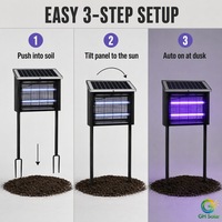 Lampe Solaire Anti-Moustiques OEM Économique 15W avec Panneau 90 Tubes LED et Grille 3000V pour Jardin Extérieur