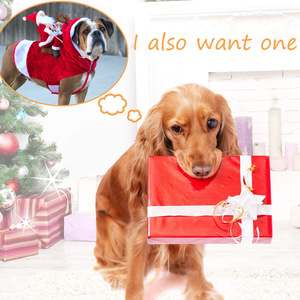FunnyChristmasPet의상 WithSantaRiding순록, CuteDog 옷 휴일 사진, FestiveXmasFit ForSmallMedium 개 파티 - Product Image 3