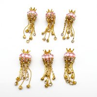 Pendentif couronne en cristal Selina avec perles en cristal, perles de perle faites à la main, perles élégantes pour mariage, perles à trou ouvert pour bricolage et enfilage