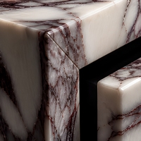 Table console en marbre Calacatta Viola avec tiroir flottant