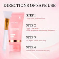 Masque Facial Peel-Off Hydratant et Raffermissant Anti-rides au Collagène pour Soin de Nuit – Marque Blanche