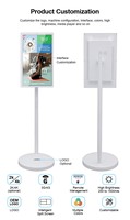Batterie intégrée 21.5 27 pouces rotatif mobile Android WIFI debout au sol Lcd écran tactile moniteur Smart TV