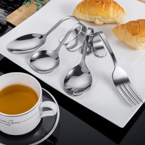 Cuchara de Servir de Acero Inoxidable con Mango Curvo, Tenedor para Postre, Pulido Espejo, para Aperitivos, Ensaladas, Miel, Mermelada, Mariscos, <span class=keywords><strong>Sushi</strong></span>, Vajilla - Product Image 4