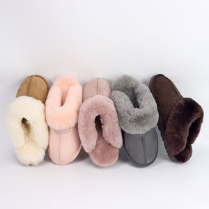 Pantoufles d'intérieur classiques <span class=keywords><strong>en</strong></span> peau de mouton australiennes personnalisées d'hiver <span class=keywords><strong>en</strong></span> peau de mouton véritable usine de pantoufles de maison - Product Image 1