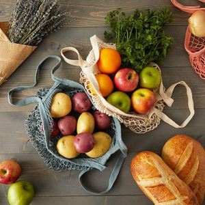 Sac fourre-tout en coton maillé réutilisable, grand format, personnalisable, écologique, style vintage, idéal pour les légumes et l'emballage – Prix abordable - Product Image 2