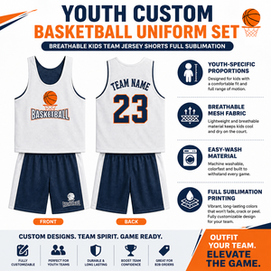 Ensemble d'uniformes de basketball personnalisés par sublimation Elite Pro – <span class=keywords><strong>Maillot</strong></span> et short respirants pour équipes d'enfants – <span class=keywords><strong>France</strong></span> – Personnalisable pour clubs d'entraînement – Faible MOQ - Product Image 2