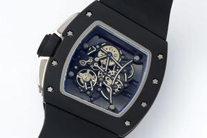 Montre mécanique automatique classique noire en fibre de carbone, résistante à l'eau, avec bracelet en caoutchouc, tourbillon, design ajouré, luxe et mode - Product Image 5