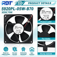 Ventilateur axial industriel d'origine japonaise 5920PL-05W-B70 24V DC à roulement à billes 172mm pour armoire, refroidissement d'onduleur, remplacement de ventilation