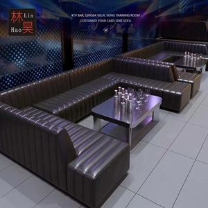 Canapé KTV de style européen Meubles de bar en forme de U personnalisés avec table basse lumineuse pour la maison Coin Beer Shop Night Club - Product Image 1