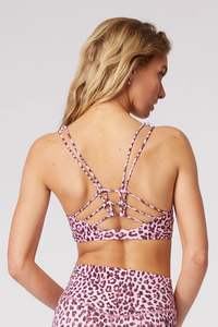 <span class=keywords><strong>2025</strong></span> Sublimation Leopard Cross Strappy Yogawear Mädchen Yoga BH & High Waist Lift Butt Leggings - Product Image 3