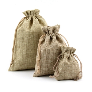 Pochette cadeau en toile de jute écologique, imprimée numériquement, sac à bijoux en jute, emballage personnalisable - Product Image 2
