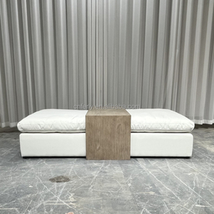 Salotto moderno in stile americano in <span class=keywords><strong>legno</strong></span> <span class=keywords><strong>di</strong></span> spessore tavole in <span class=keywords><strong>legno</strong></span> massello tessuto modulare cascata tavolino ottomana - Product Image 4