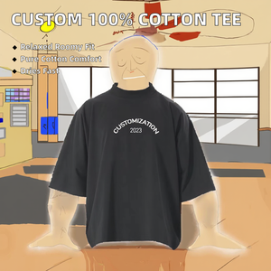 เสื้อยืดผู้ชายทรงโอเวอร์ไซส์ SHENGSHI ผ้าคอตตอนเจอร์ซีย์ 100% หนัก 300 กรัม พิมพ์ลายฮิปฮอป ซักแล้วไม่ยับ แห้งเร็ว สวมใส่สบาย - Product Image 2