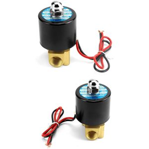QWORK – électrovanne électrique en laiton 1/4 NPT, 12VDC, normalement fermée, pour eau, air, gaz, huile, carburant, paquet de 2 - Product Image 2