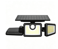 Nouvelle lampe solaire étanche à LED avec capteur de lumière, lampe à trois têtes, haute luminosité, lampe murale solaire pour extérieur, jardin, montage mural