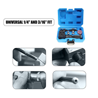 Juego de Herramientas Profesionales para Abocardar Tubos de Freno Automotrices, Kit de Reparación de Doble Abocardado de Burbuja de 3/16" y 1/4"