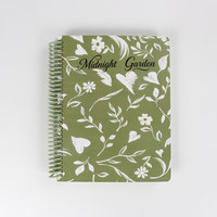 Lot de trois carnets spirales américains grand format A4/A5/A5MINI, motif floral vert Jardin de Minuit, cadeau élégant pour journal intime et écriture manuscrite