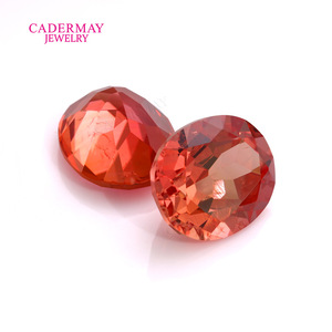 Cadermay Lab Grown Padparadscha Gemstone Oval Orange Red Loose Stone For Jewelry Making - Product Image 2