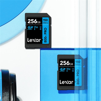 Carte SD Lexar 800X Pro haute vitesse 32 Go 64 Go 128 Go 256 Go, carte mémoire jusqu'à 150 Mo/s Classe 10 3D 4K V30 pour caméra