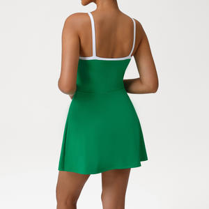 Rok tenis bantal tabrakan wanita, gaun Suspender olahraga luar ruangan, rok tenis pelangsing - Product Image 2