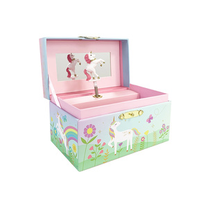 Yiyu OEM Boîte à musique licorne personnalisée avec ballerine rotative et miroir, cadeau de Saint-Valentin, articles en stock - Product Image 1