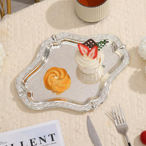 Bandeja de Frutas de Alta Gama, Estilo Moderno y Lujoso, Redonda, para Postres, Pasteles, Aperitivos, Pan, de Hierro Forjado, con Diseño Sólido, Minimalista, Europea - Product Image 3