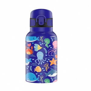 Custom Desgin 350ml Sea Animals 3d Printing Children's Vacuum Powder-coated Double Wall Leak-proof Portable Kids <b>Bottles</b> - Product Image 3
