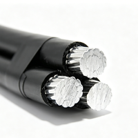 Cable de Aluminio de Bajo Voltaje 0.6/1 KV ABC, Aislamiento de PVC, XLPE y PE, Cable Aéreo Dúplex, Triplex, Cuádruple, 4x70mm2, 50mm2
