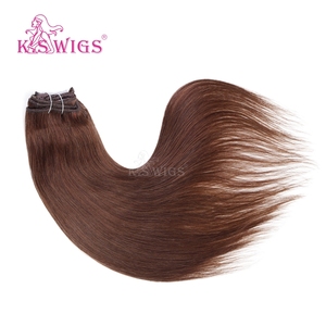 Wholesale 100% Chinese Remy Human <b>Clip</b> Hair Extension Cuticle Aligned Double Drawn Soft No Shedding Dark Color Natural Straight. - Product Image 1