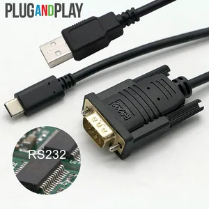 Factory Custom Plug and Play FTDI DB9 Micro MINI type C USB to RS232 Serial Cable for Programming