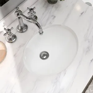 カウンターマウント洗面所バスルームの下の小型ラバボアンダーマウント現代の固体表面シンク洗浄手洗い洗面台