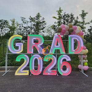Letras y Números de Neón RGB de Metal Gigantes de 3 y 4 Pies con Diseño Gratuito para Decoración de Bodas, Graduaciones, Celebraciones y Alquiler para Fiestas - Product Image 3